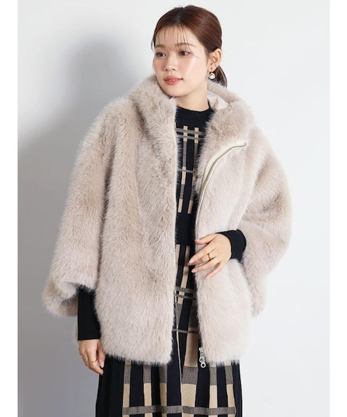 フーデッドボリュームファーコート｜メドックの通販｜&mall（アンド