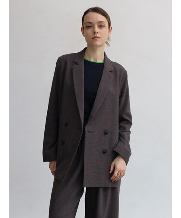 ドライメランジ千鳥テーラードジャケット