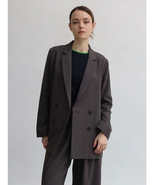 ドライメランジ千鳥テーラードジャケット