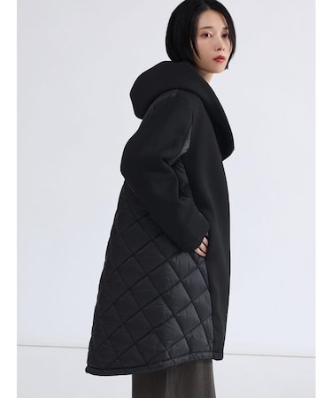 ジップキルティングコート