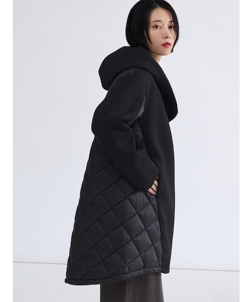 ジップキルティングコート