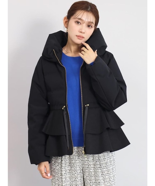 フリルペプラムダウンコート