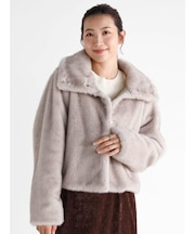 フェイクファーショートコート