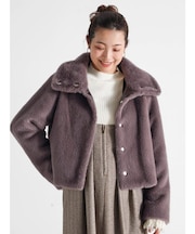 フェイクファーショートコート