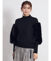 ボリュームファースリーブニット