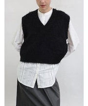 シャギーVネックニットベスト