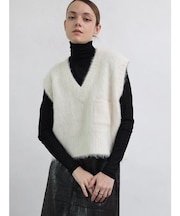 シャギーVネックニットベスト
