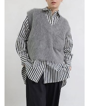 シャギーVネックニットベスト