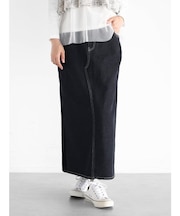 コーデュロイドッキングデニムスカート