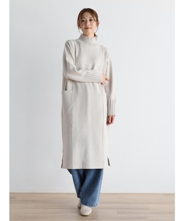 サイドポケットニットワンピース