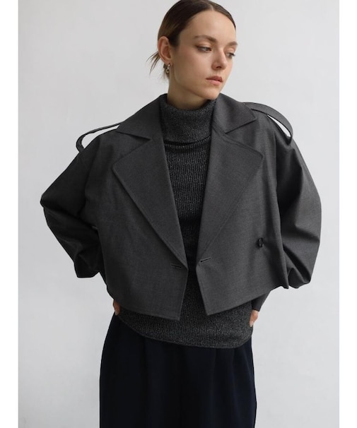 先染めツイルストレッチショートアウター