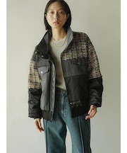 ツイードコンビネーションショートコート