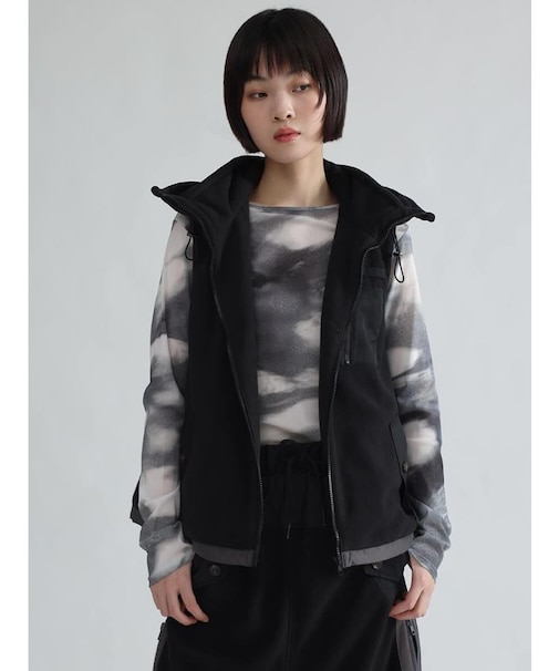 異素材ドッキングフリースベスト