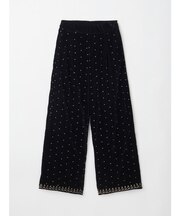 ベロアドット刺繍イージーパンツ