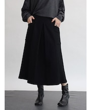 圧縮ウールタックデザインスカート