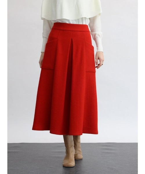 圧縮ウールタックデザインスカート｜メドックの通販｜&mall（アンド
