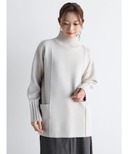 ハイネックサイドポケットニット