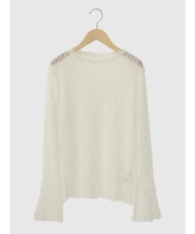 袖フレアレースニットカットソー