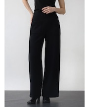 圧縮ウールジョーゼットワイドパンツ