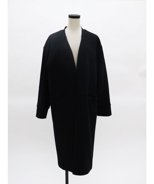 圧縮ウールノーカラーガウン