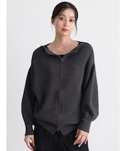 ダブルジップニットカーディガン