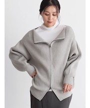 ダブルジップニットカーディガン