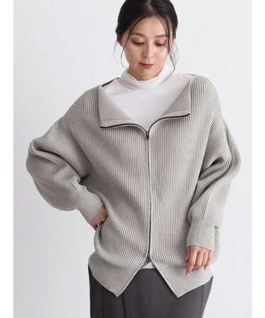 ダブルジップニットカーディガン