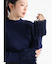 袖フリンジリブハイネックニット