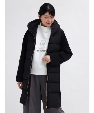 フェイクファーフードロングコート