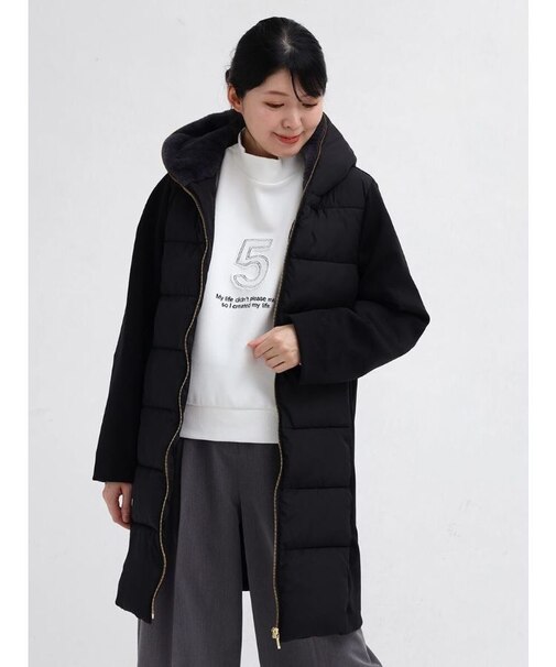 フェイクファーフードロングコート