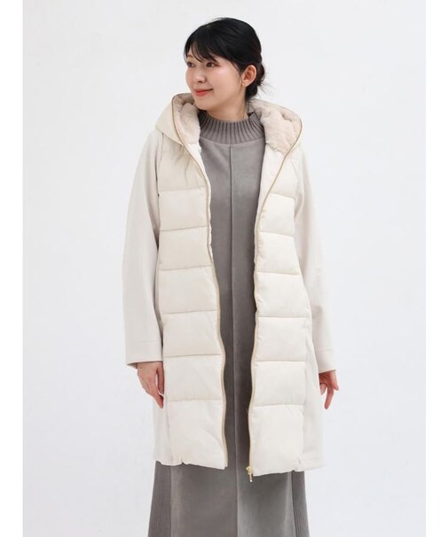 フェイクファーフードロングコート