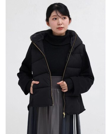 フェイクファーフードショートブルゾン