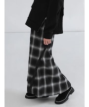 オンブレチェックフレアスカート