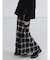 オンブレチェックフレアスカート