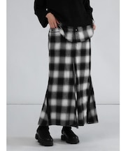 オンブレチェックフレアスカート