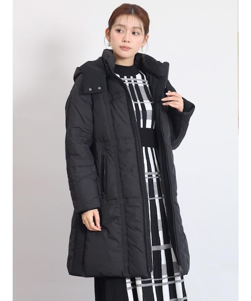 格子ステッチロングダウンコート｜メドックの通販｜&mall（アンド
