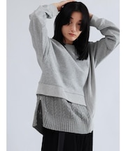 ニットドッキングスウェットプルオーバー