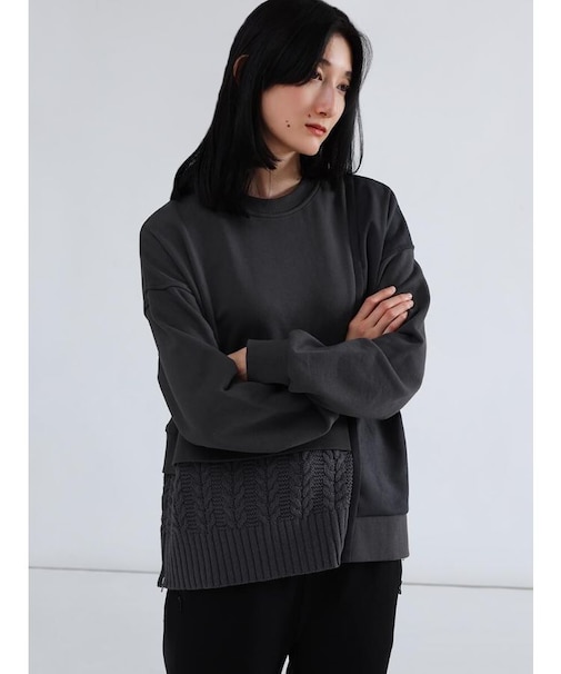 ニットドッキングスウェットプルオーバー