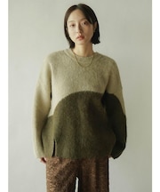 アシメバイカラーソフトニット