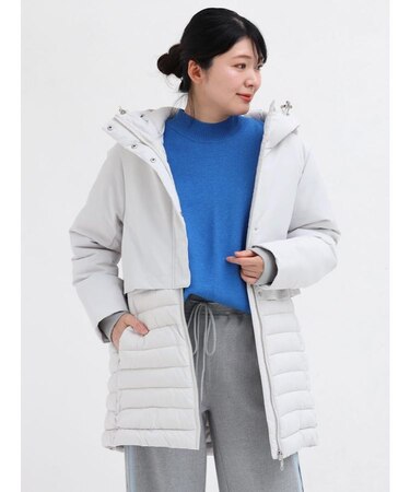 異素材ドッキングコート