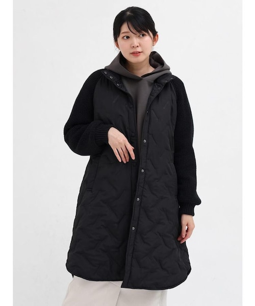 ニットスリーブロングブルゾン｜メドックの通販｜&mall（アンドモール