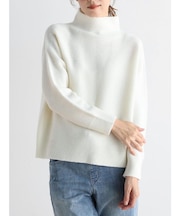 ボトルネックウールガーターニット