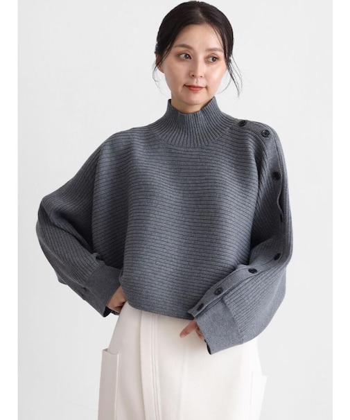 アームデザインクロップドニット