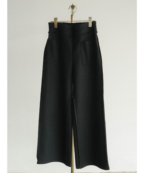 フロントポケットウールワイドパンツ(black,moku gray,enji,turquoise)