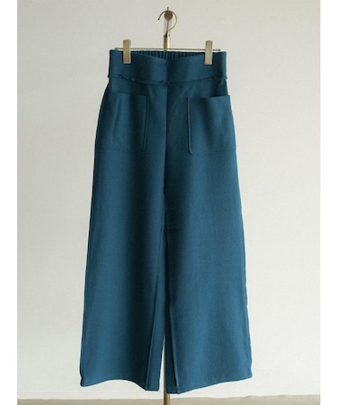 フロントポケットウールワイドパンツ(black,moku gray,enji,turquoise)