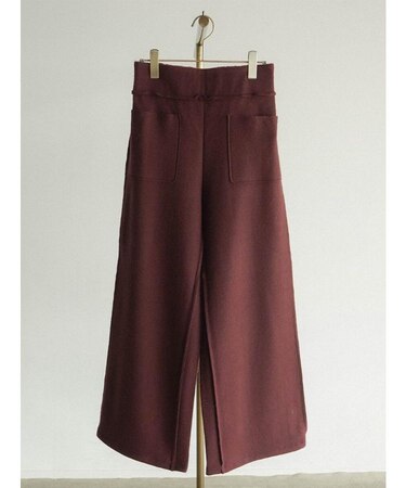 フロントポケットウールワイドパンツ(black,moku gray,enji,turquoise)