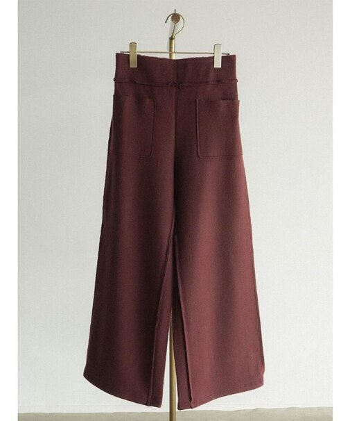 フロントポケットウールワイドパンツ(black,moku gray,enji,turquoise)