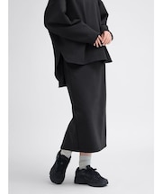 【保温・２wayストレッチ】裏起毛Iラインロングスカート