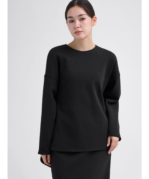 【保温・２wayストレッチ】裏起毛ドルマンスリーブトレーナー