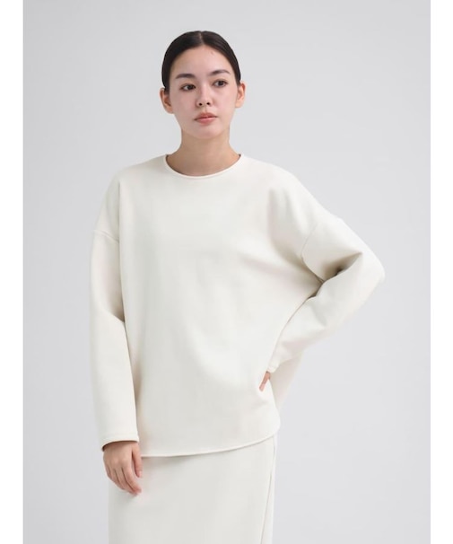 【保温・２wayストレッチ】裏起毛ドルマンスリーブトレーナー